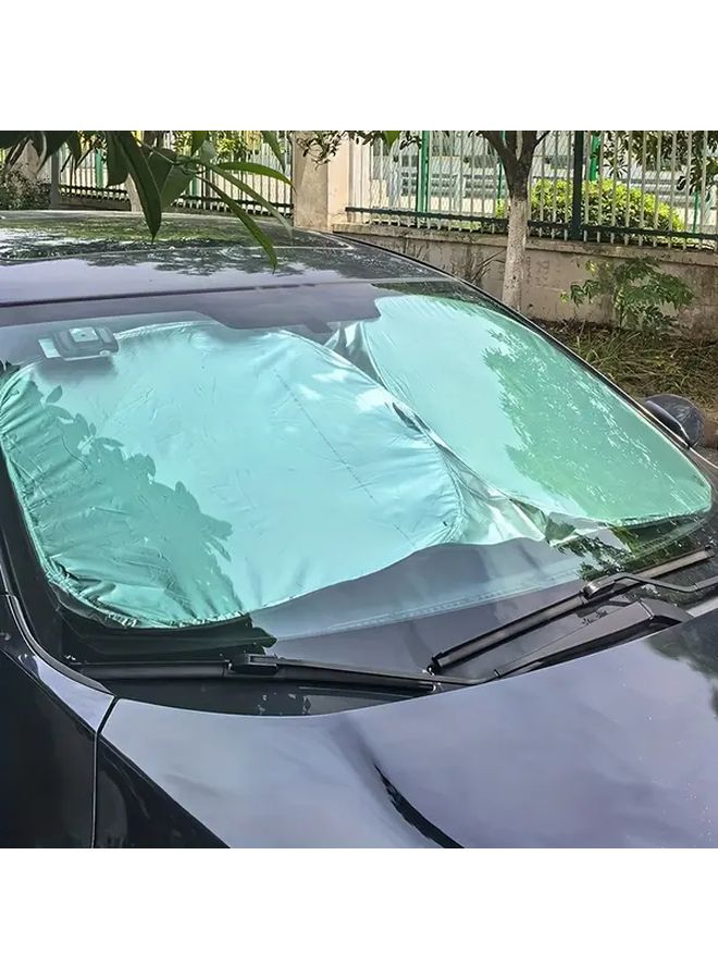 Black Small Foldable Car Windshield Sunshade Front Window Cover UV Protection Interior Cooling - Image 1